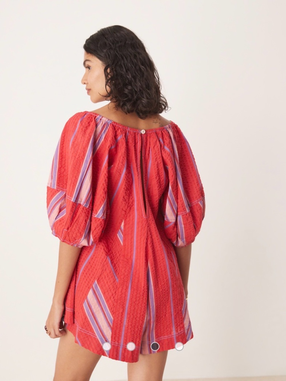 NEW FREE PEOPLE Bop Around Romper in Seaside Stripe Red NWT 🌷 - Picture 2 of 6